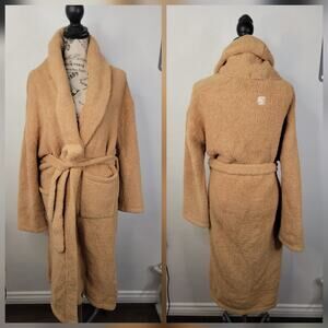 Kashwere Robe Women’s M Long Plush Tan Soft Knit Tie